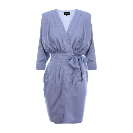 Periwinkle Shimmer Shirt Dress with Belt