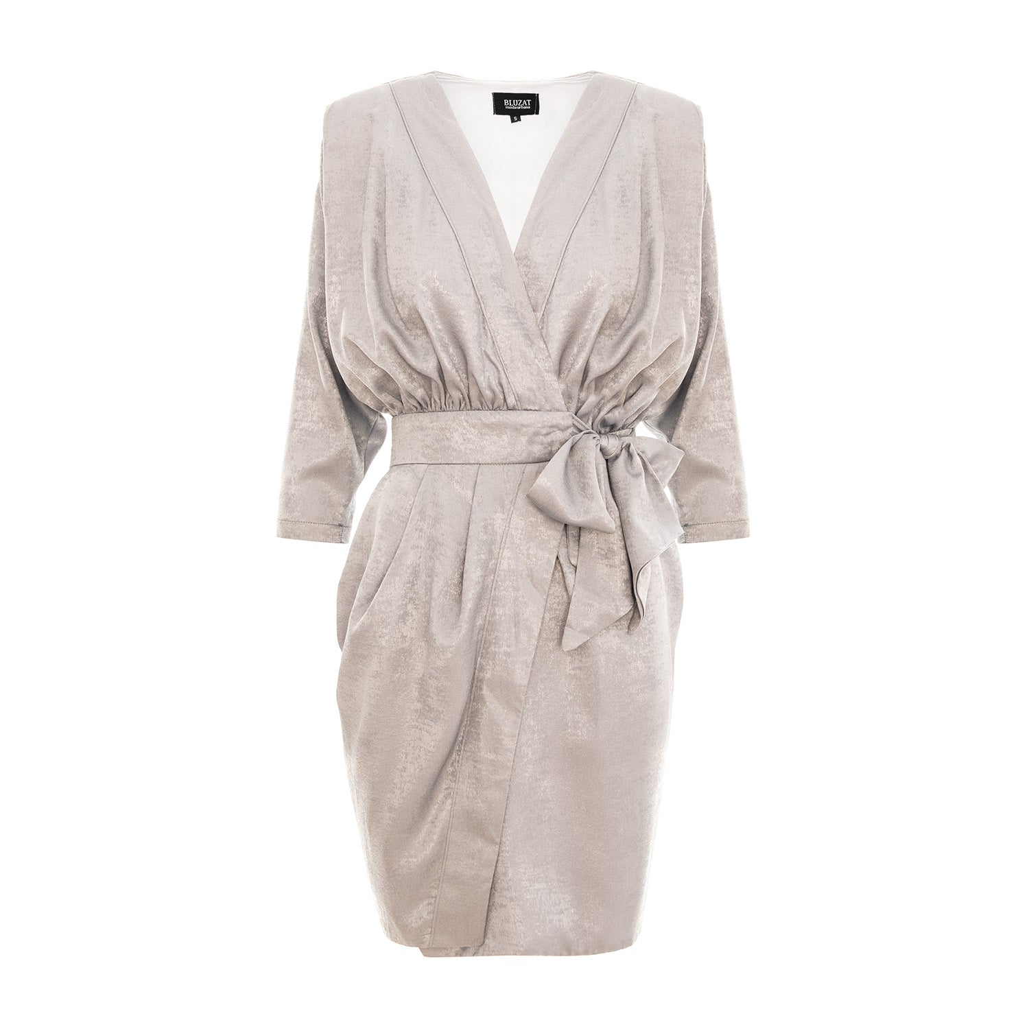 Silver Shimmer Shirt Dress with Belt