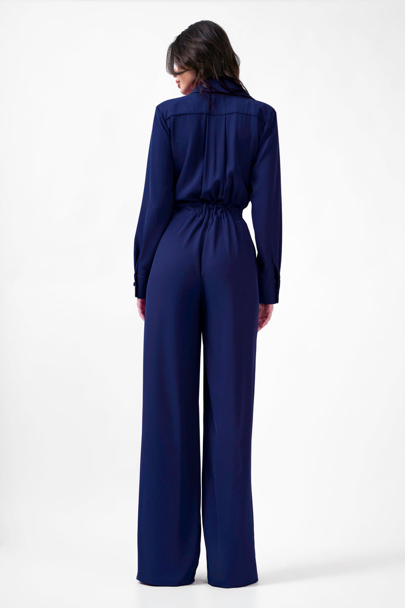 Blue Straight Jumpsuit