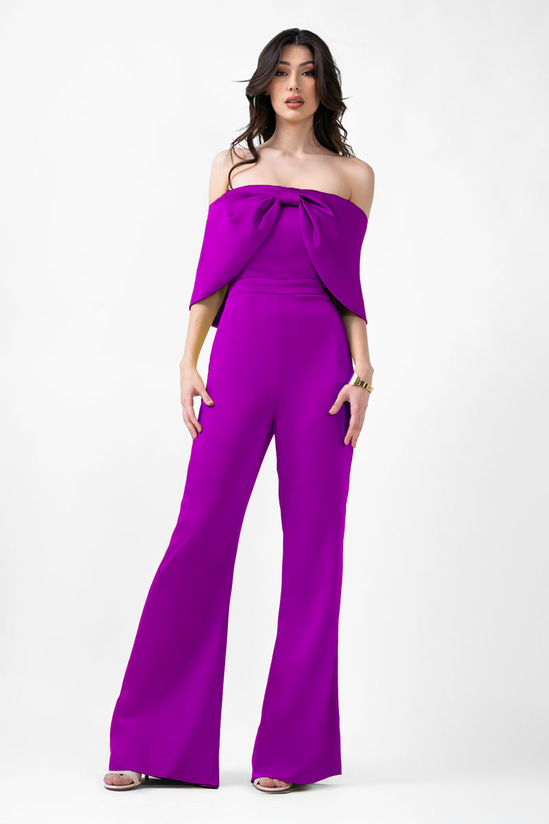 Purple Jumpsuit With Bow