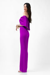 Purple Jumpsuit With Bow