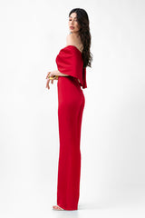 Red Jumpsuit With Bow