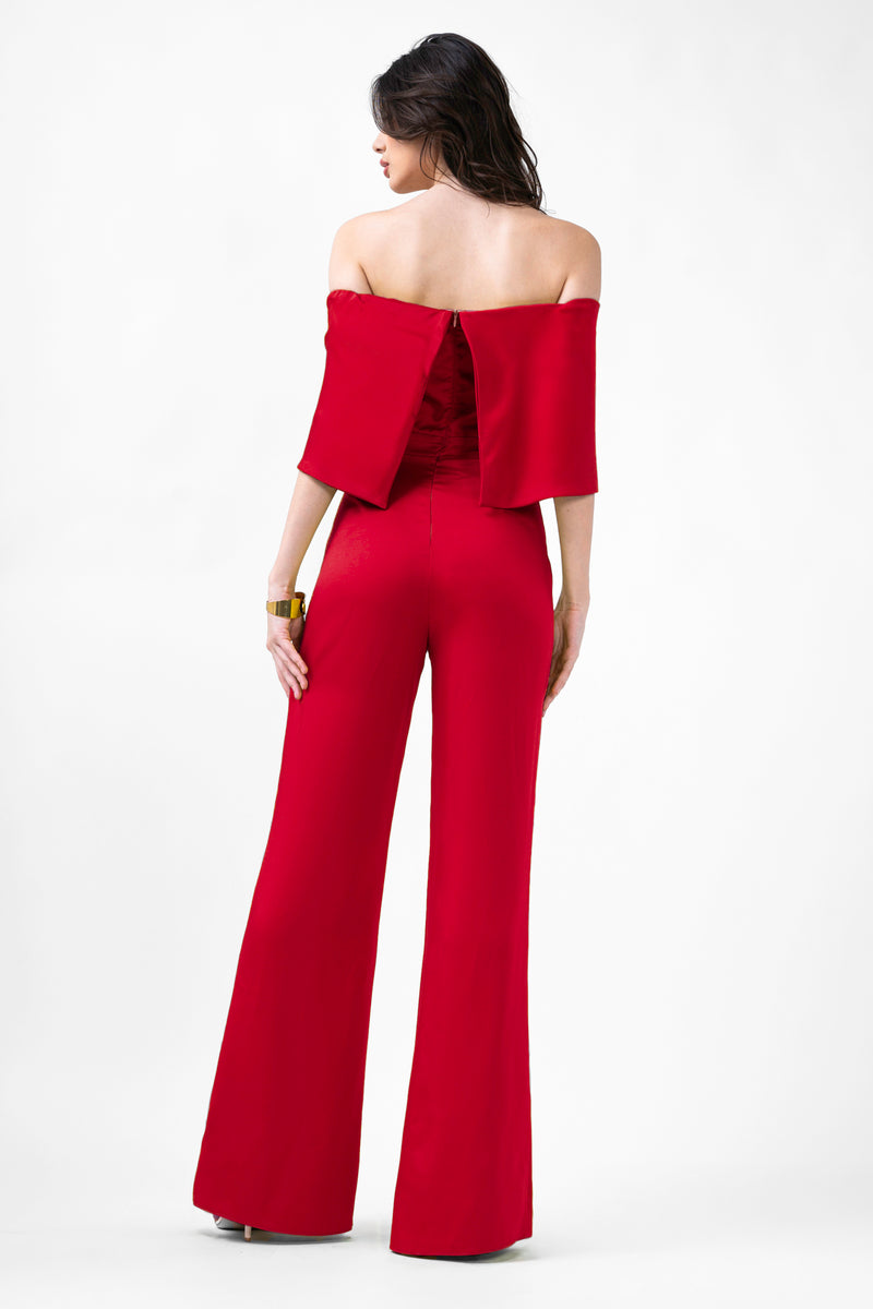 Red Jumpsuit With Bow