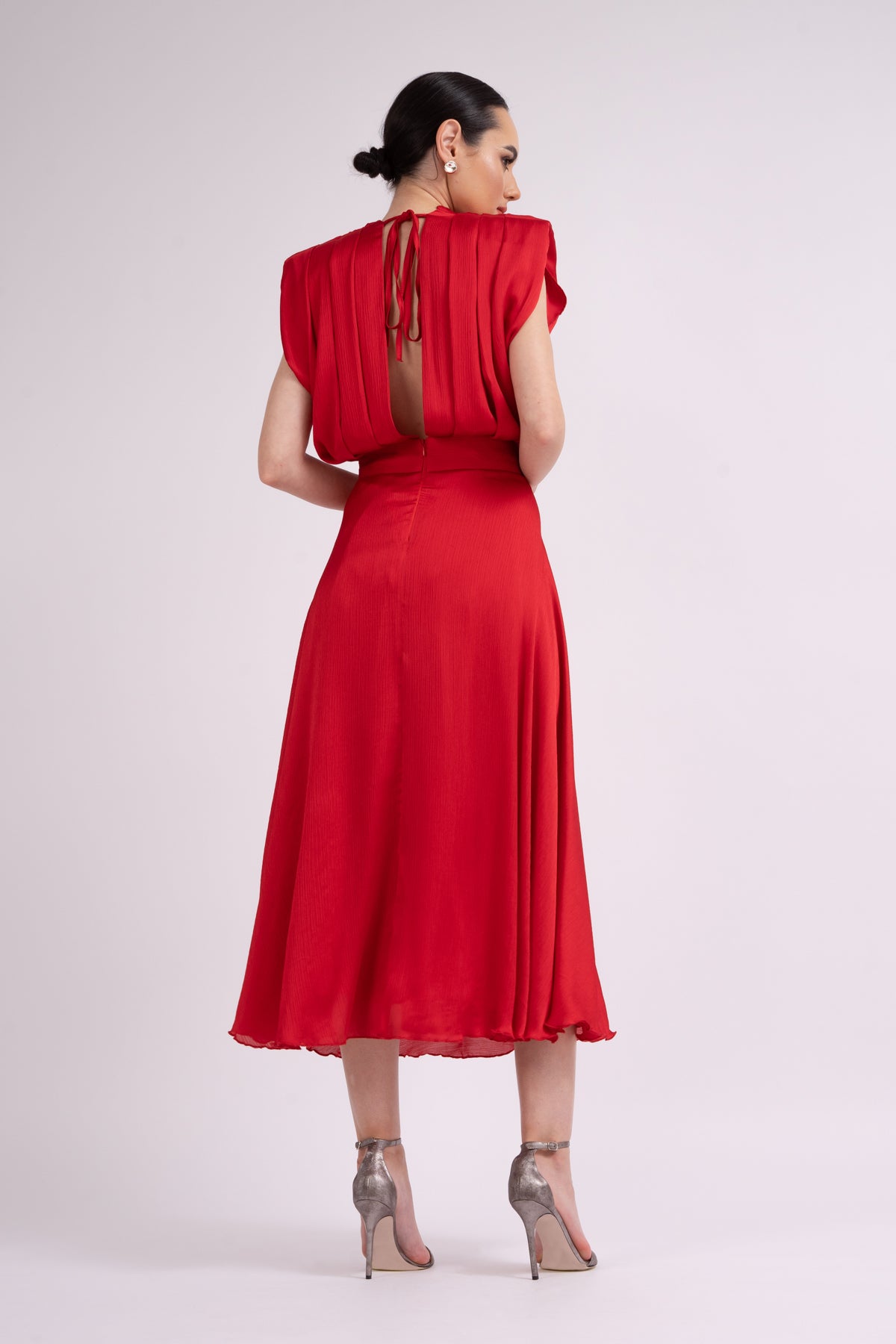 Red midi dress