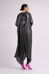 Black metallic maxi dress