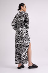 Zebra print kaftan with slits
