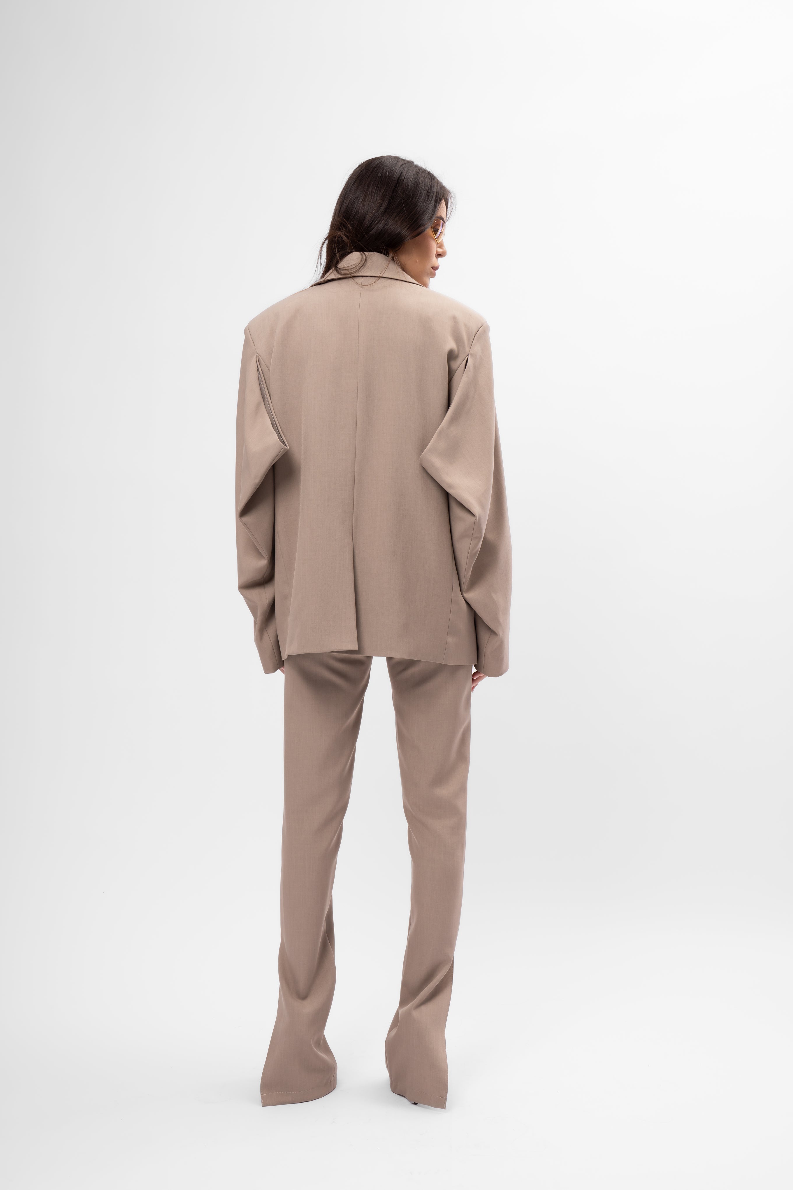 Costum Oversized Culoare Bej Taupe