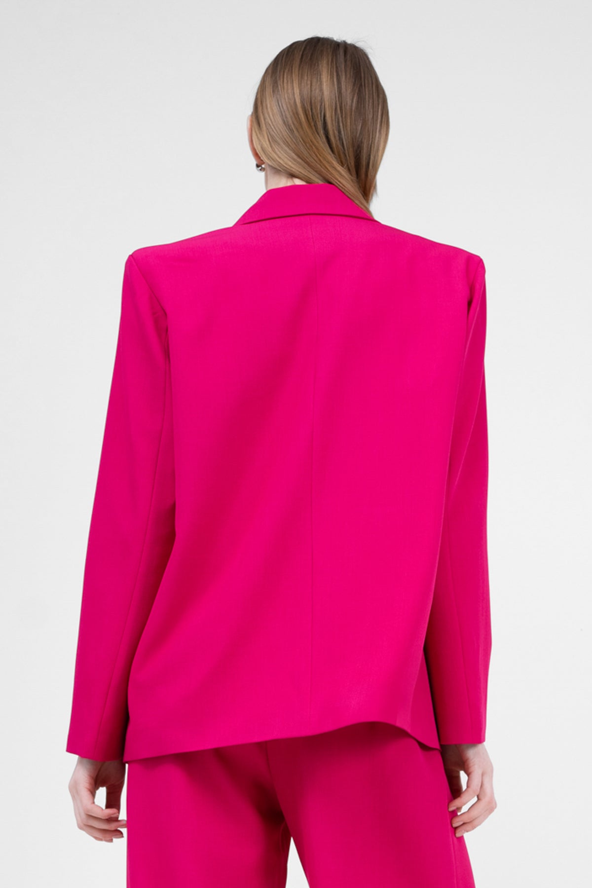 Fuchsia Regular Blazer With Double Pocket