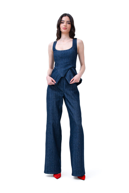 Denim Straight Trousers
