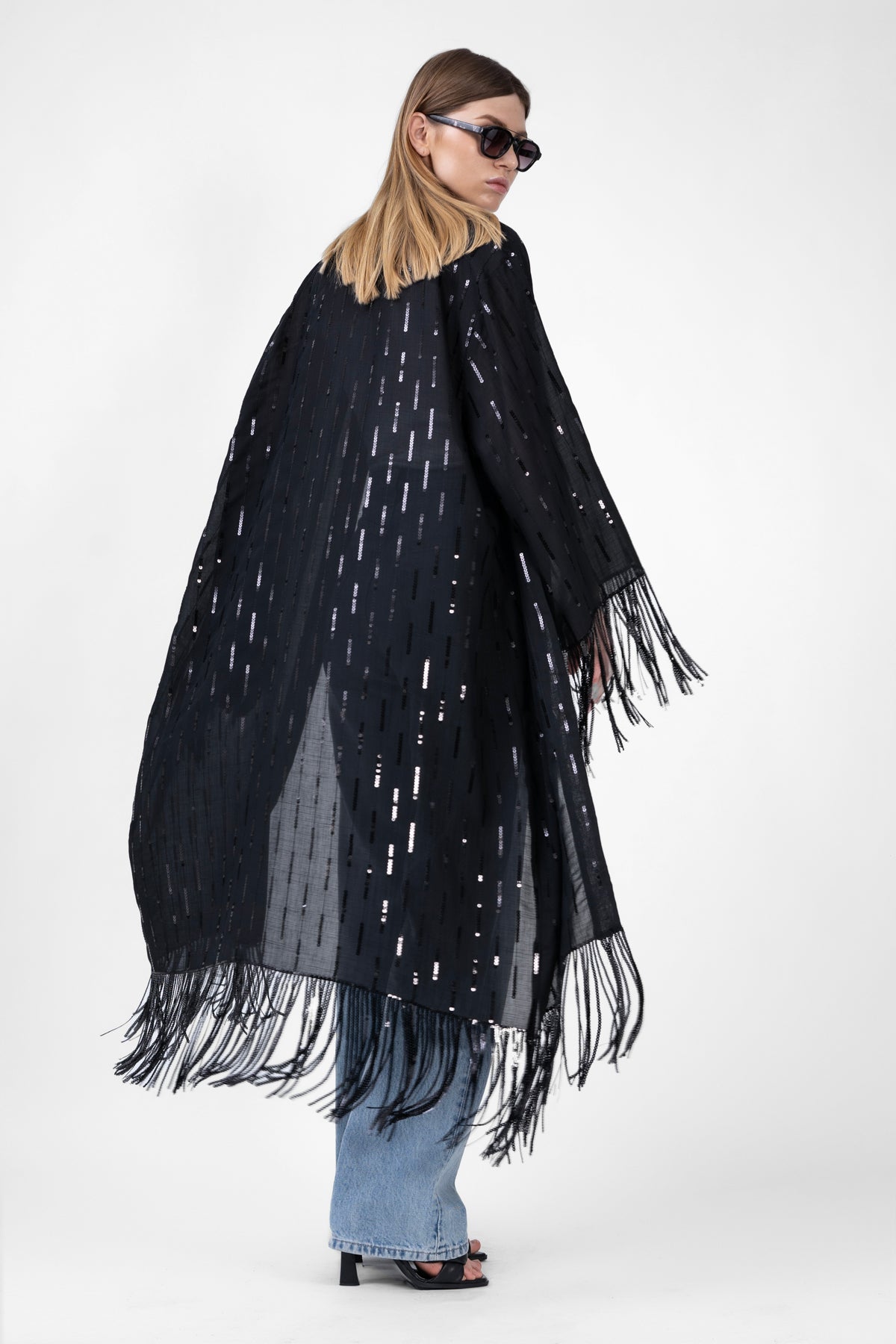 Set de plaja cu paiete negre