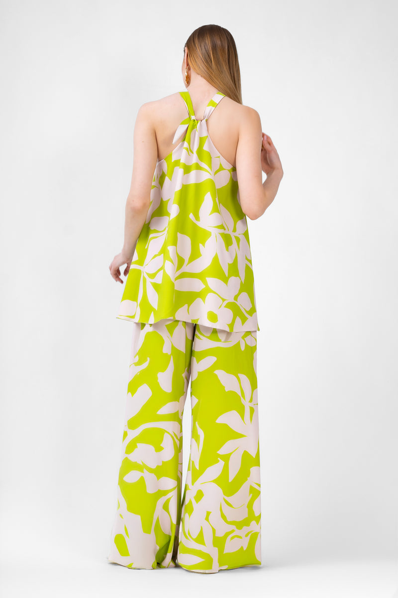 Green Matching Set With Top And Wide Leg Trousers