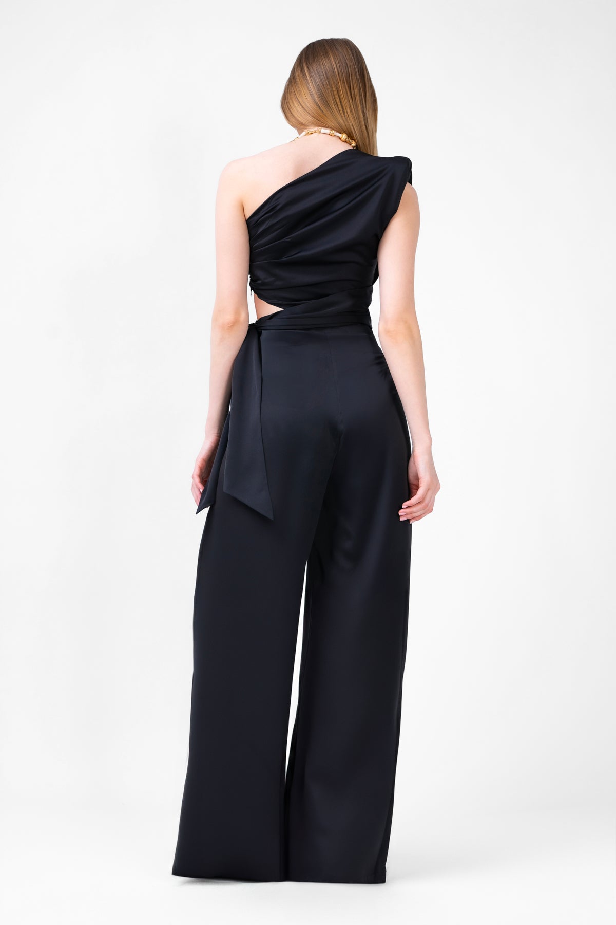 Black Maxi Jumpsuit With Scarves