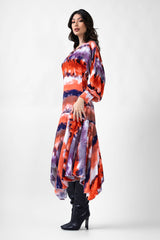 Multicolour Printed Midi Dress