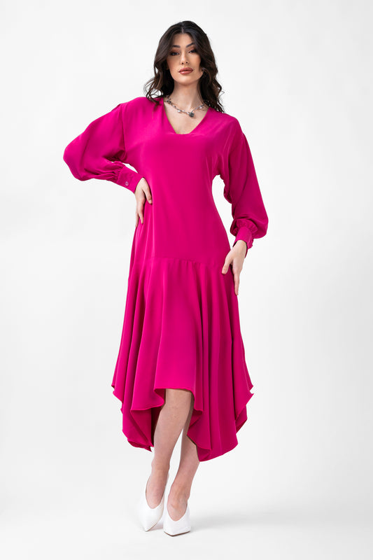 Rochie midi fuchsia 