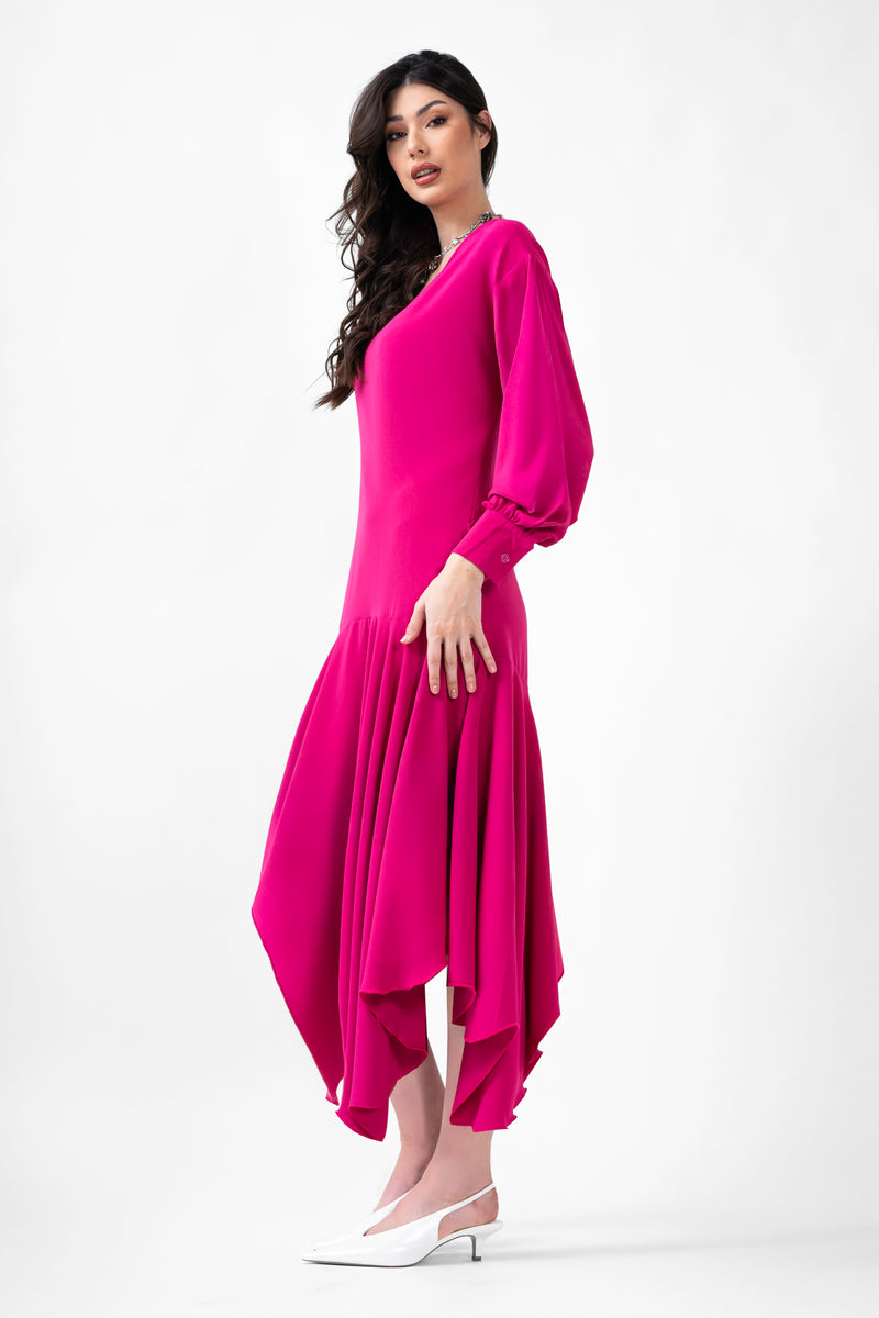 Rochie midi fuchsia 