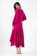 Rochie midi fuchsia 