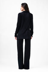 Black Set With Blouse And Straight Trousers