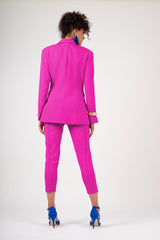 Bright pink slim fit suit