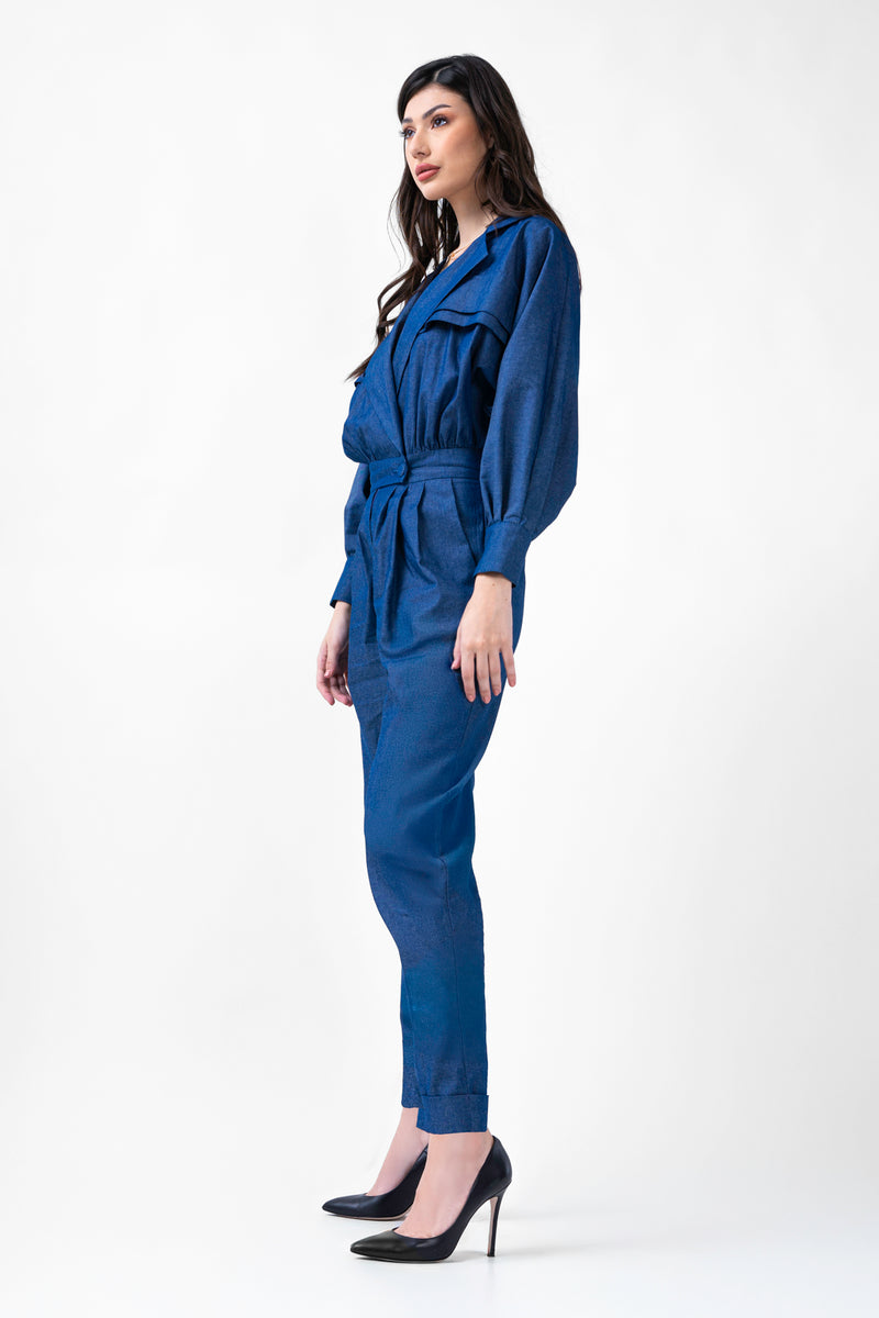 Denim Maxi Jumpsuit