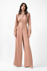 Beige Straight Jumpsuit