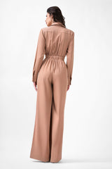 Beige Straight Jumpsuit