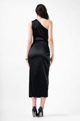 Black Midi Dress With Slit