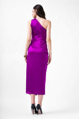 Purple Midi Dress With Slit