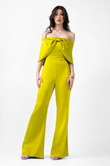 Lime Jumpsuit With Bow