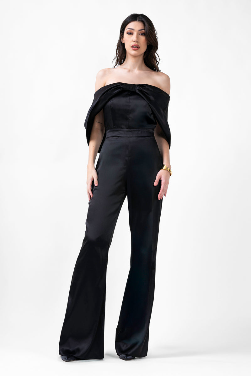 Black Jumpsuit With Bow