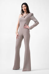 Beige Jumpsuit With Cut-Out