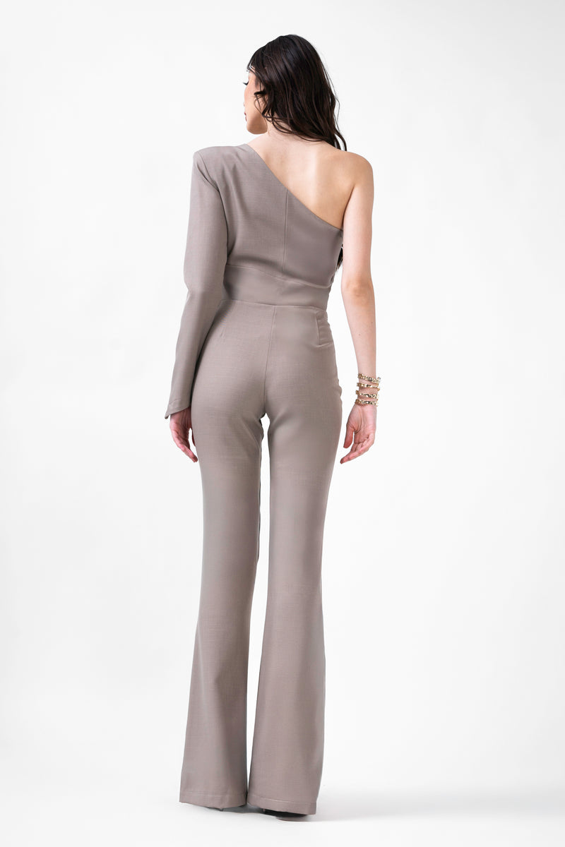 Beige Jumpsuit With Cut-Out