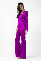 Purple Jumpsuit With Cut-Out