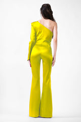 Lime Jumpsuit With Cut-Out