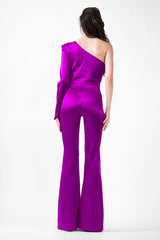 Purple Jumpsuit With Cut-Out