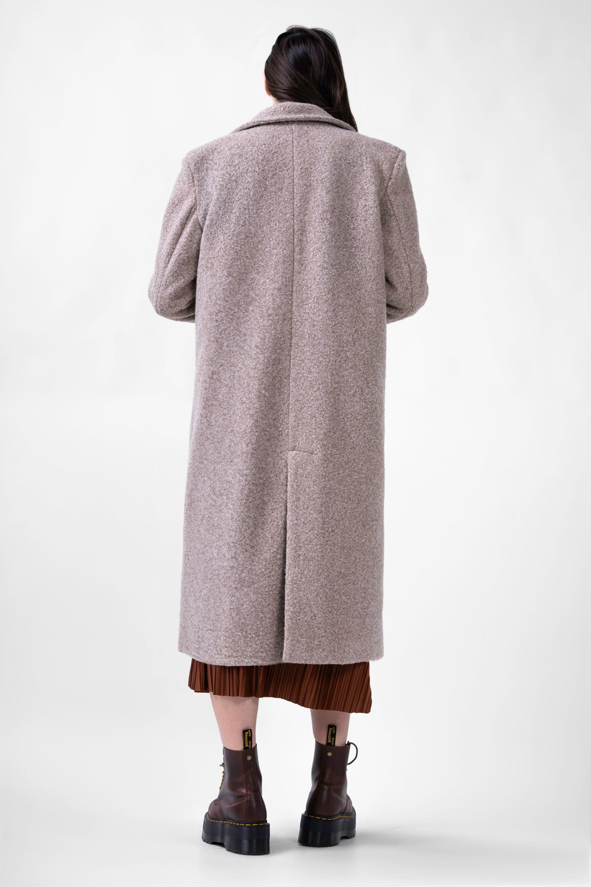 Beige Straight Overcoat