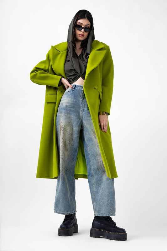 Lime Straight Overcoat