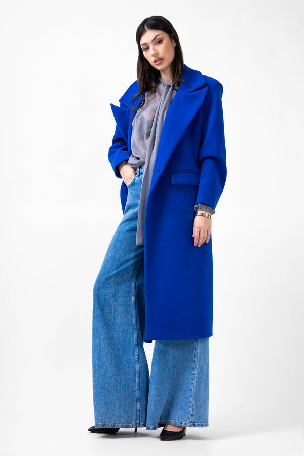 Manteau droit bleu