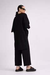 Black set with blouse and culottes trousers