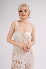 Macrame white dress