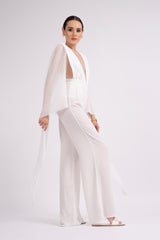 White body with chiffon sleeves