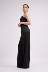 Black set with corset and wide leg trousers
