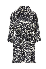 Shirt Style Mini Dress With Abstract Print