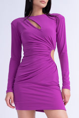 Purple Mini Dress With Asymmetrical Cut-Out