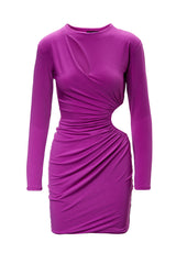 Purple Mini Dress With Asymmetrical Cut-Out