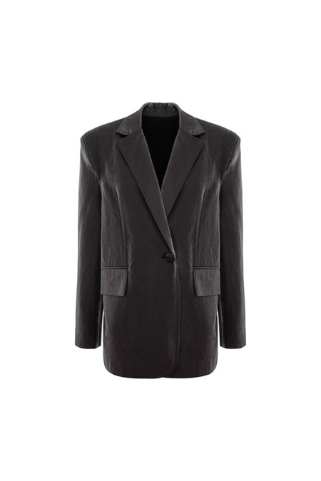 Black Shimmer Oversized Blazer