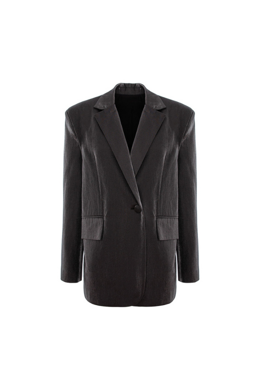 Black Shimmer Oversized Blazer