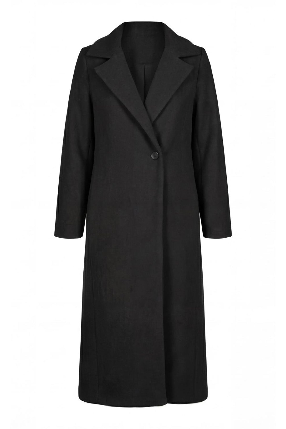 Palton maxi din amestec de lână - culoare negru