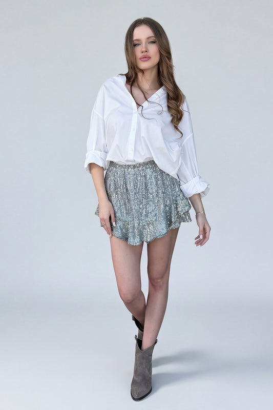 Light Multicolour Sequin Mini Skirt