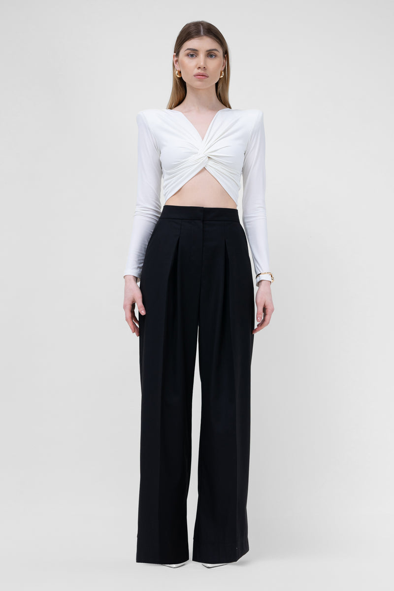 Cropped top ivoire cu nod