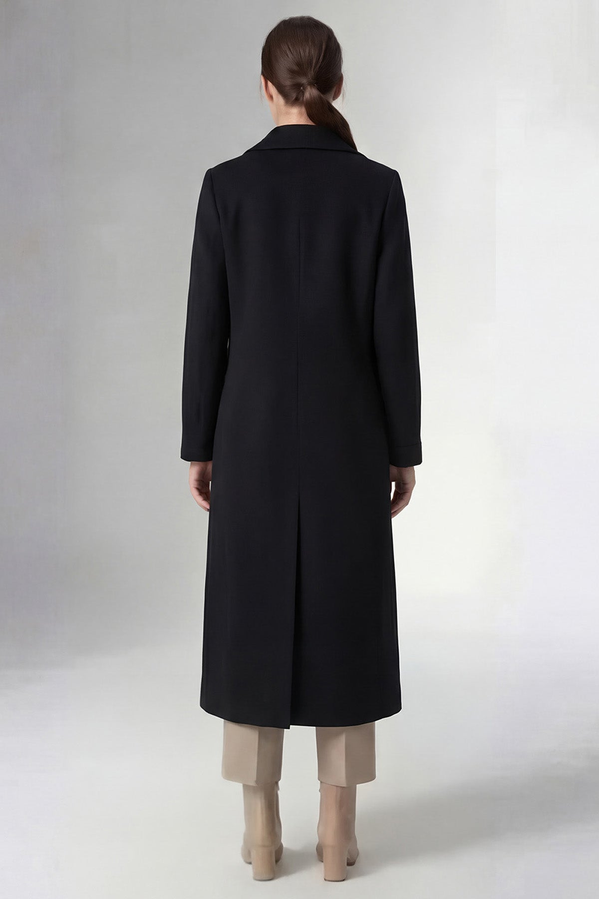 Black Maxi Wool Blend Coat